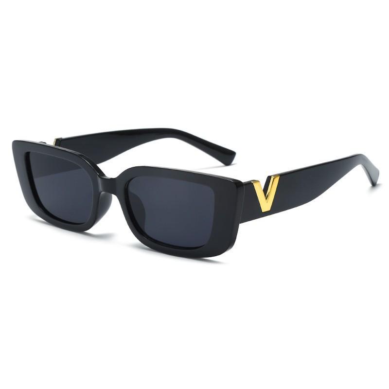 V Kleine Rahmen Sonnenbrille Damen Hip Hop Quadratische Brille, Street-Sonnenbrille