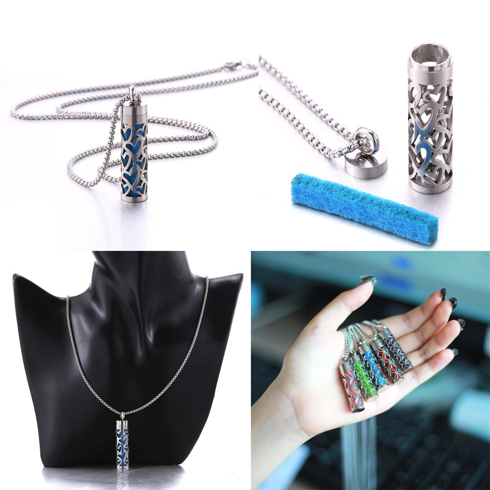 New Aromatherapy Jewelry Necklaces Essential Oil Diffuser Necklace Stainless Steel Open Locket Aroma Scent Perfume Necklace