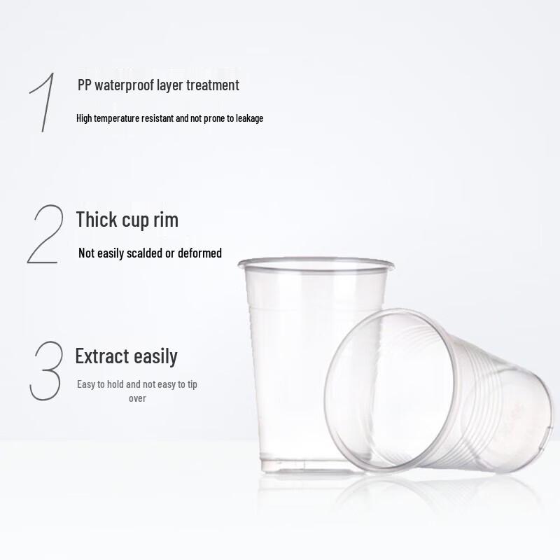 MiaoJie 240ml Disposable Plastic Cups (50-pack)