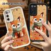 Phone Case: 2D Flat Samsung Galaxy A34 A35 M05 M06 S20 S22 S21 FE Plus 5G Layered Protective Case, Red Fox, Christmas and Halloween Gift