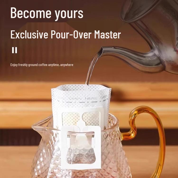 Hanging Ear Disposable Coffee Filter Bags - Hand Pour Paper Mesh for Coffee Grounds