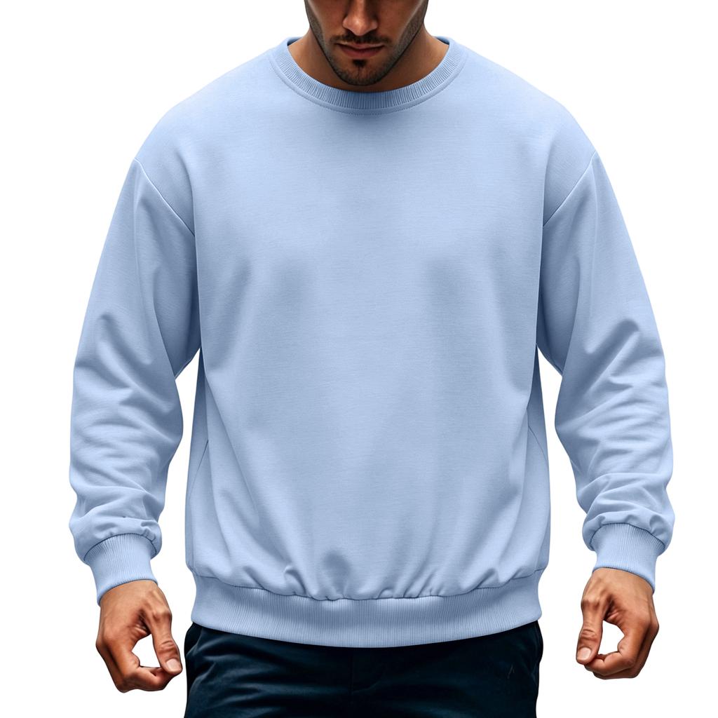 Men's Casual Loose Fit Crewneck Sweatshirt for Fall and Winter Everyday Wear