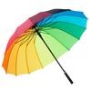 YUHANG 16-Rib Rainbow Semi-Automatic Straight Umbrella