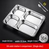 Stainless Steel Thickened Divided Canteen Meal Tray