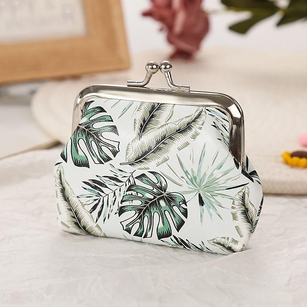 Vintage Floral Coin Purse Ethnic Style Iron Mouth Clip Change Money Organizers PU Cash Pouch Gift Bag