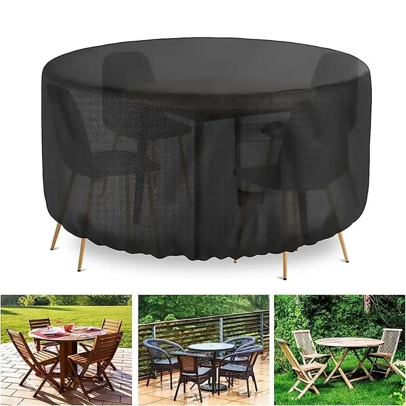 All-Weather Table Cover Compatible with Round Dining Tables, Patio End Tables, Picnic Tables, and Round Patio Coffee Tables