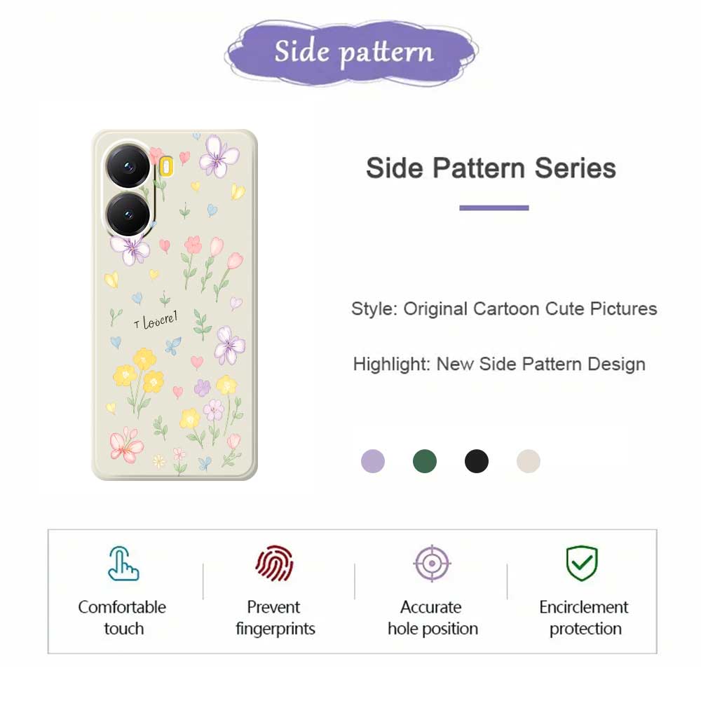 For Xiaomi Redmi Turbo 4 5G/Poco X7 Pro 5G Case Small Flowers Pattern Printing Straight Edge TPU Phone Back Cover