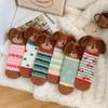 Cartoon Sausage Dog Coral Fleece Socks For Women Middle Tube Thickened Sleep Socks Home Floor Socks