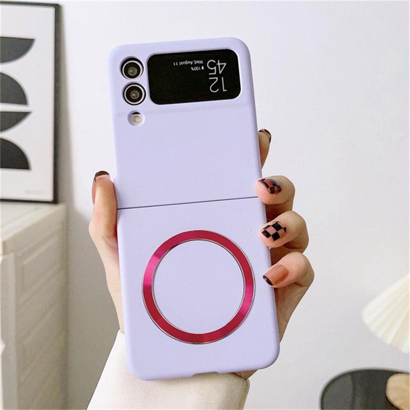 

Чохол Luxury Liquid PC Magsafe для Samsung Galaxy Z Flip 3 4 5G Z Flip4 Zflip4 Zflip3 Z Fold4/3 Магнітна бездротова зарядка протиударний чохол for Samsung Z Flip 3 фіолетовий