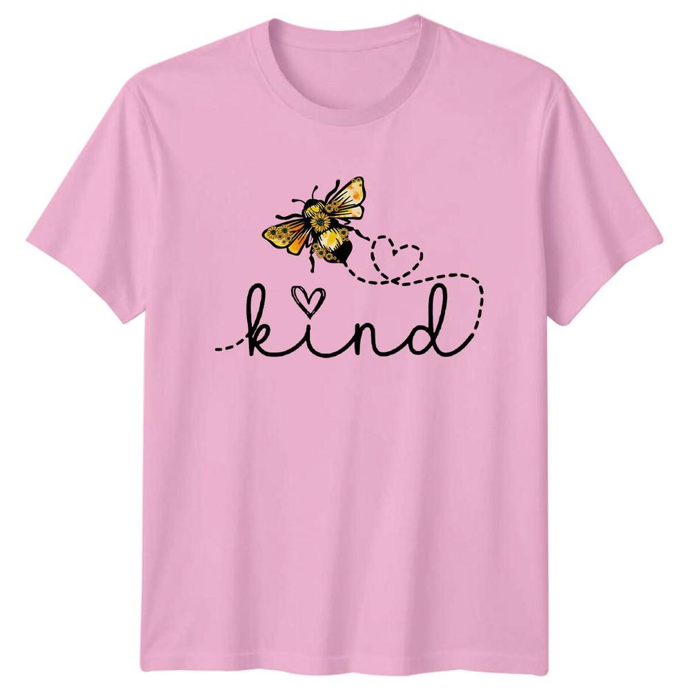 Bee Kind TShirt Floral Bee with Heart Inspirational Slogan Tee