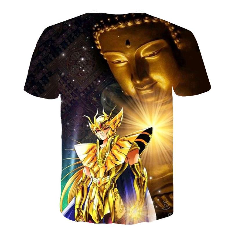 

Saint Seiya Japanese Anime Graphics 3D Harajuku Print Front And Back Short Sleeve Men Round Neck Customizable T-shirt Tops S