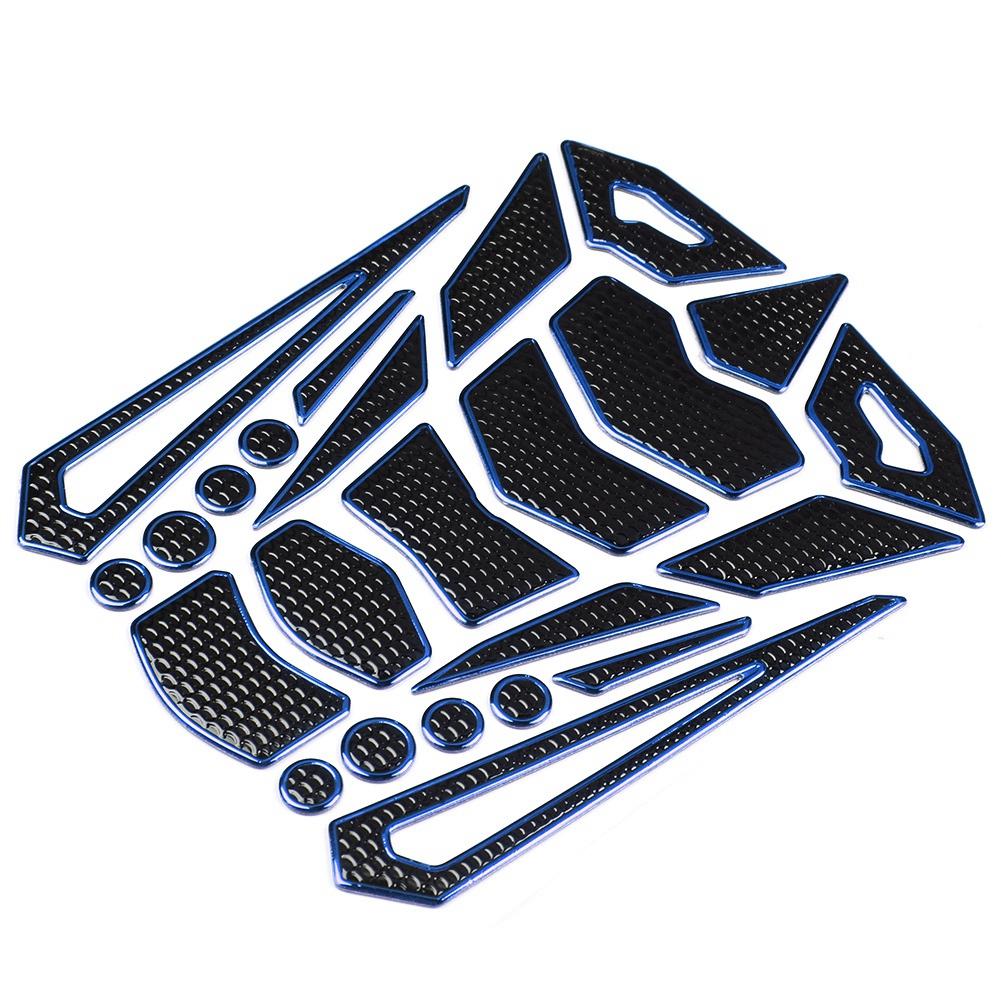 Universal Motorcycle Gas Fuel Oil Tank Pad Stickers Protector Tank Traction Pad(blue edge)