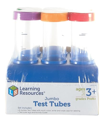 Learning Resources Kids' Jumbo Test Tubes with Stands, Set of 6, LER2788, Authentic