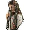 Floral sheer Shawl Embroidered Floral Shawl Headscarf Tudung Hijab Headcovering Scarf Church Shawl Wraps For Women