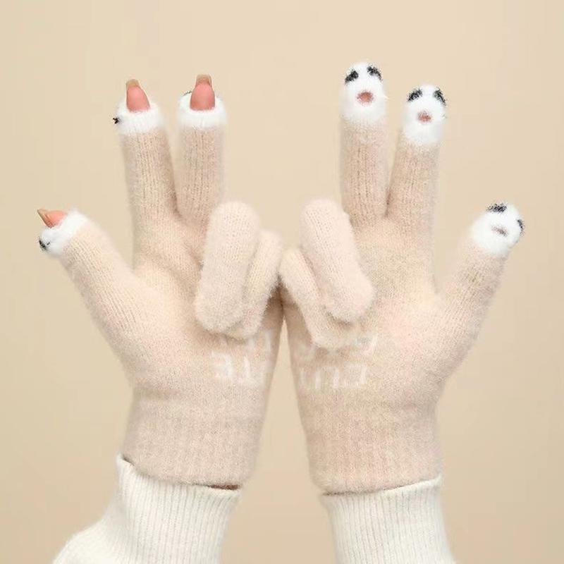

Милые вязаные перчатки для женщин мужчин без пальцев перчатки для сенсорного экрана зимние теплые плюшевые варежки для велоспорта от холода перчатки с полными пальцами 18