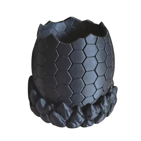 Lover Gift 3D Printed Dragon Egg Pencil Holder, Small Desk Pen Collectible Model Statue Multi-functional Stationery Makeup Brush Organizer for