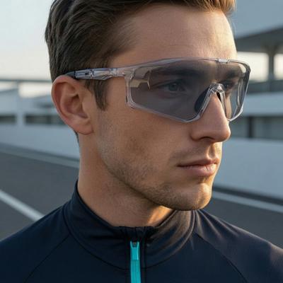 Lunettes de cyclisme photochromiques polarisées, lunettes de soleil de sport coupe-vent protection UV, lunettes de sécurité légères pour hommes femmes pour VTT course à pied
