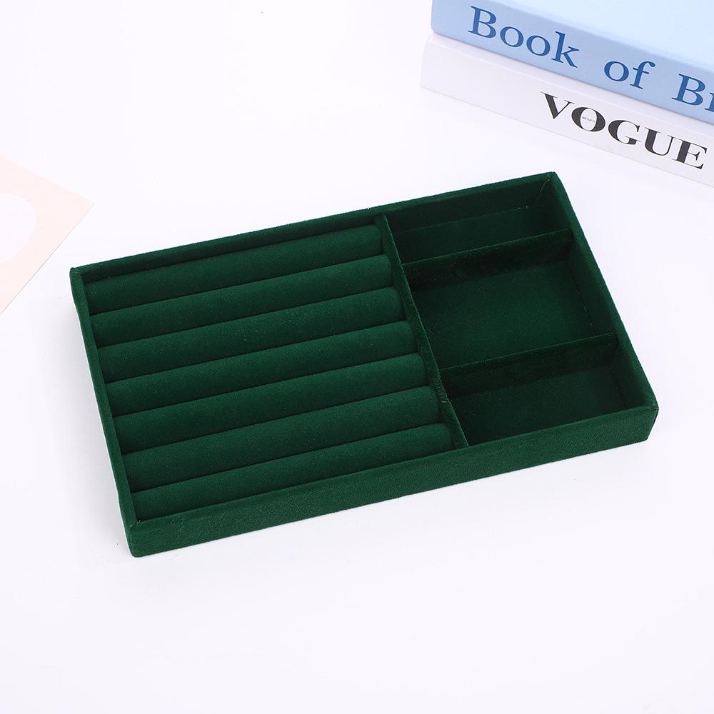 Velvet Jewelry Box – Ring and Earring Tray with Bracelet Compartment