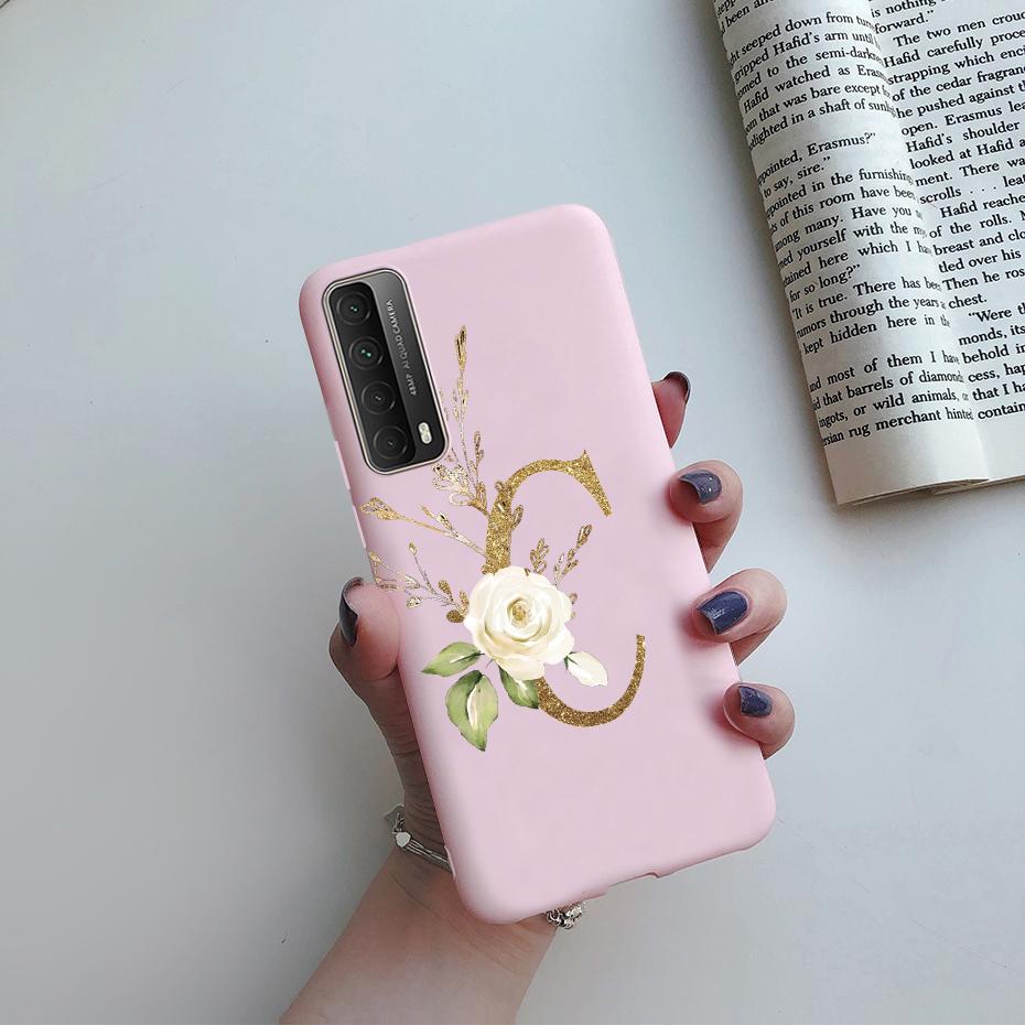 Fashion Flower Letters Shockproof Case For Huawei P Smart 2021 TPU Soft Cover For Huawei Y7A 2020 Y 7A Y7 A Phone Cases 6.67"