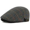 HT4909 Beret Cap Spring Autumn Winter Wool Hat Artist Painter Plaid Beret Hat Male Female Ivy Flat Cap Adjustable Mens Berets