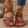 Women Summer Roman Style Beach Sandals Soft Sole Cross Elastic Flat Sandals Casual Outdoor Footwear