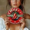 Retro Spicy Chili Pepper Metal Tin Sign 8x8 Inch Vintage Wall Art For Kitchen Diner Home Bar Man Cave Pub Cafe Decor