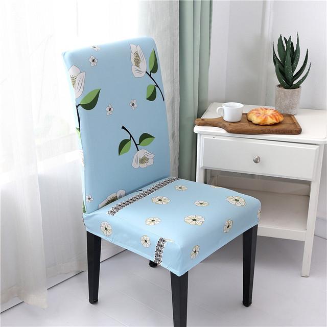 Printed Dining Chair Case Spandex Elastic Chair Slipcover Case Stretch Seat Covers For Wedding Hotel Banquet Home Use Dining Room