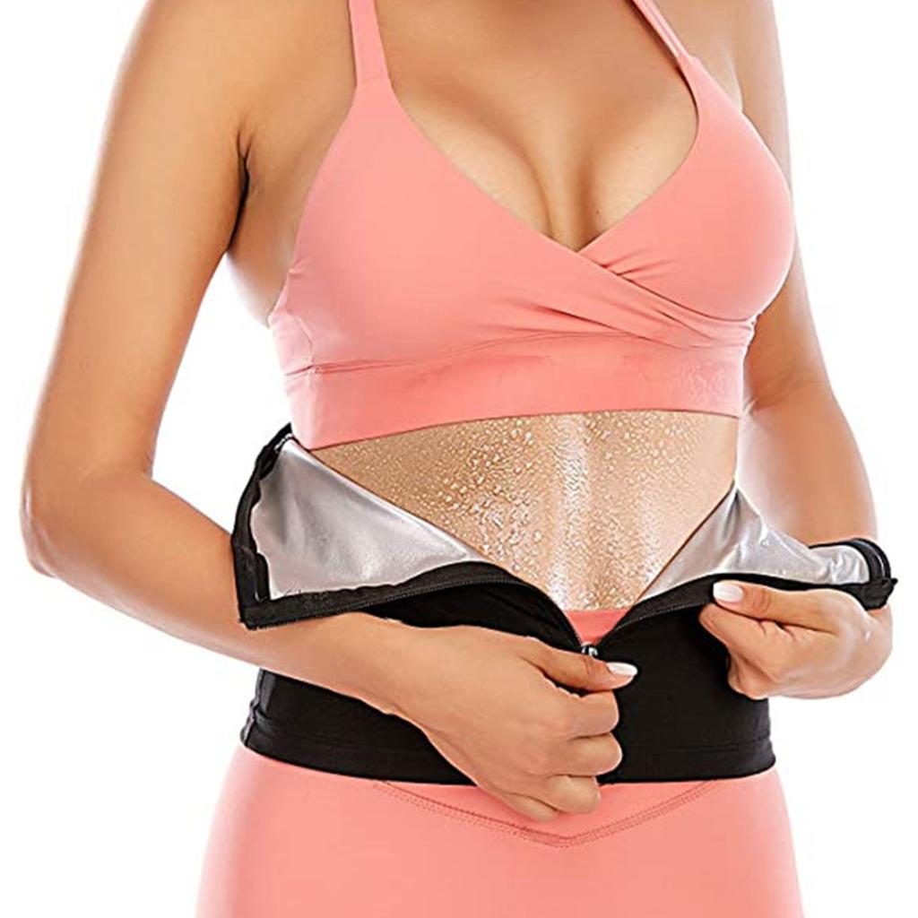 1pc Waist Trimmer Belt for Women, Zipper Sauna Belt for Fat Burning, Body Shaping & Abdominal Support, Fitness Abdominal Belt