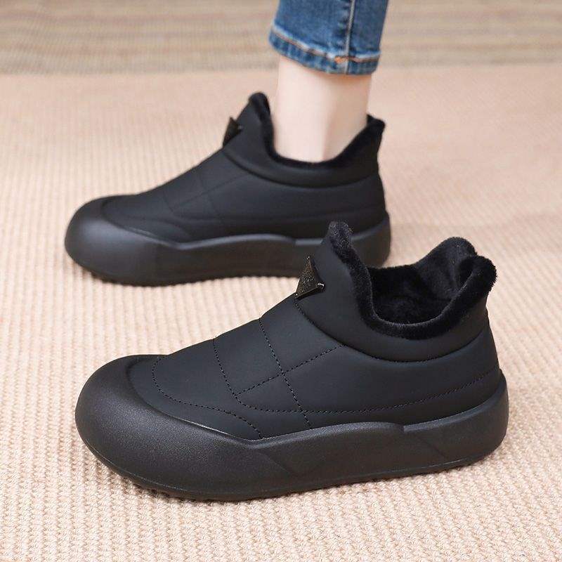 Winter new velvet thickened fashion snow boots cold-proof waterproof thick-soled cotton boots one-pedal warm versatile cotton shoes