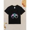 European Sizes Funny Bunny Rabbit Face with Glasses Happy Easter Day Awesome Graphic Kid T-Shirt Cute Kid T Shirts Streetwear Tops Tees for Kid