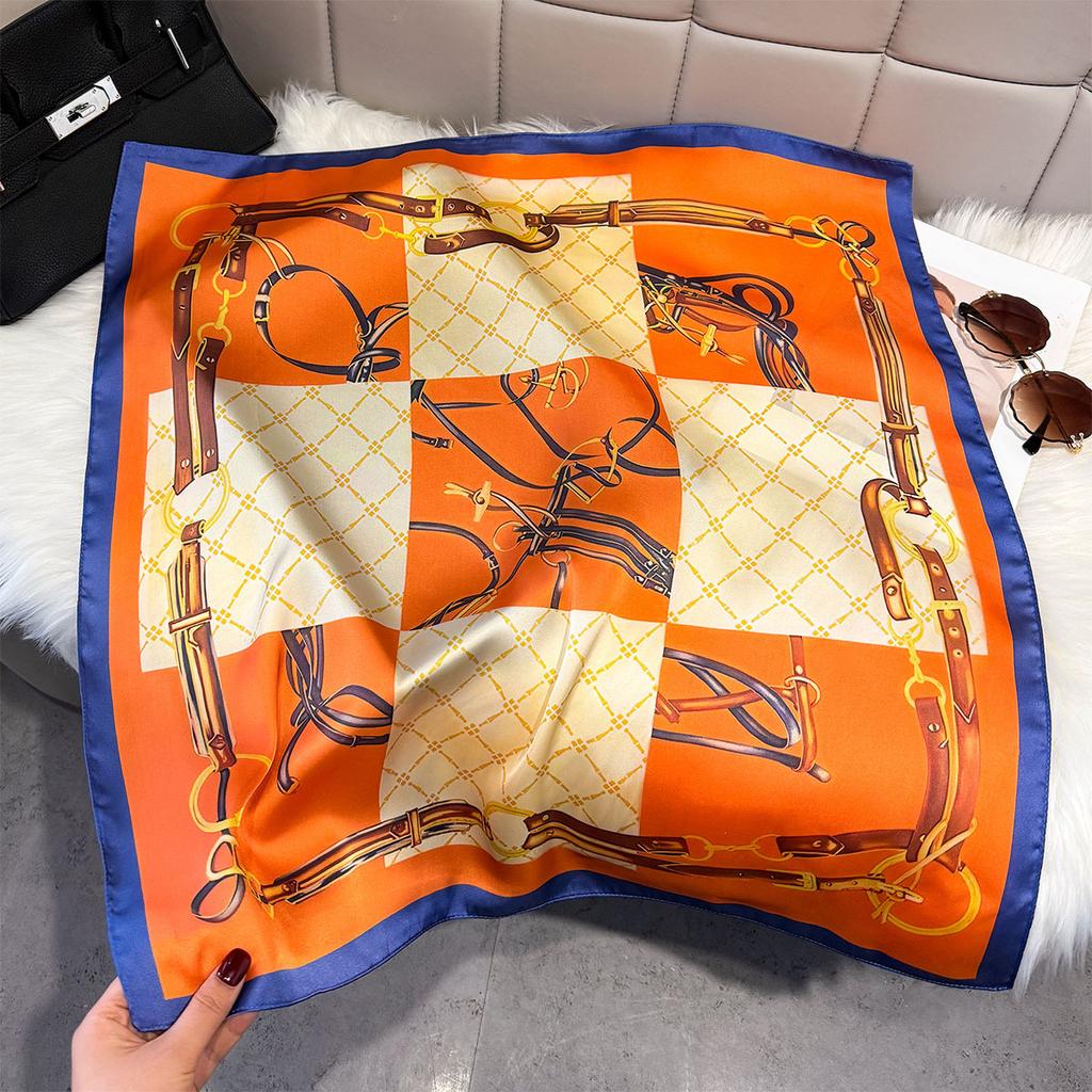 Fashion Square Fashion Foreign Style Small Silk Scarf Women'S Headband Decorative Scarf Dual-Purpose Small Square Scarf New Scarf