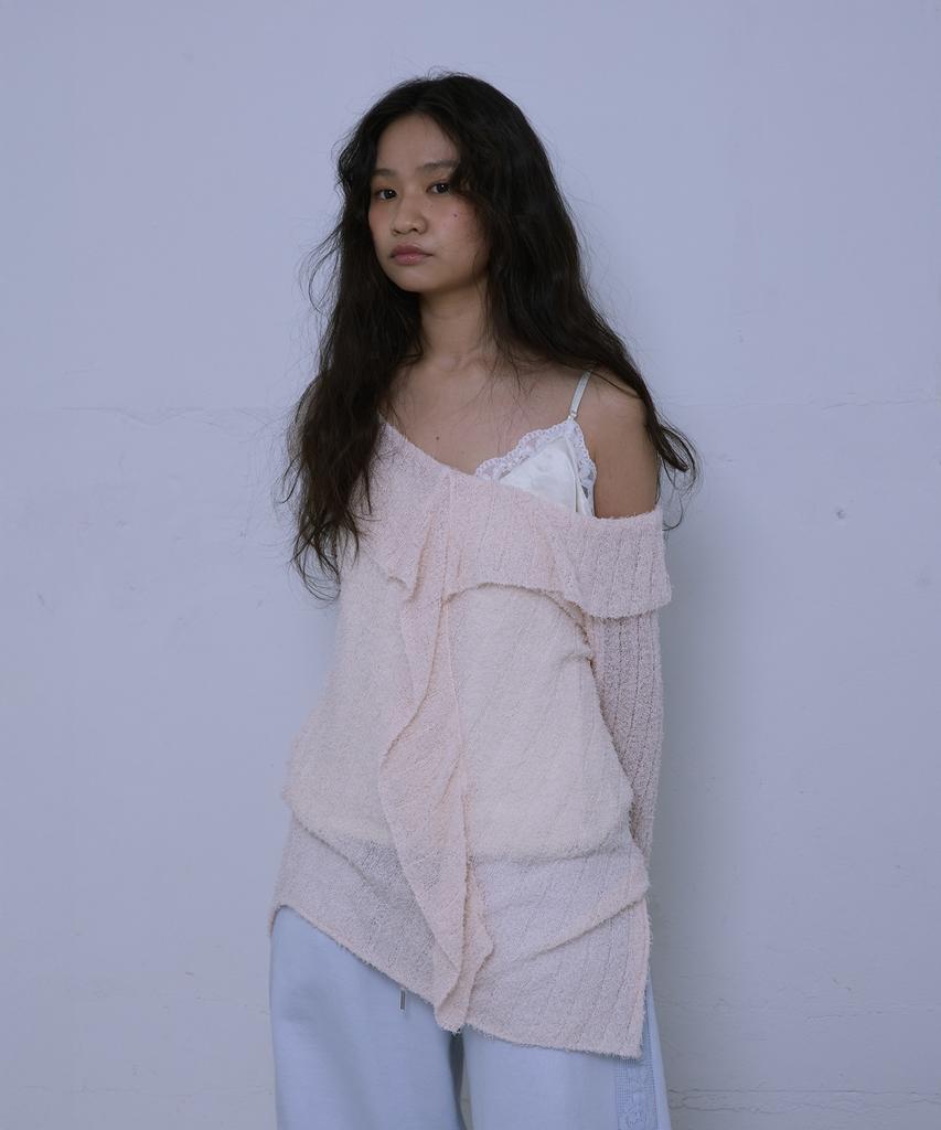 HOKUSPOKUS Powder Ruffle Knit_Light Pink