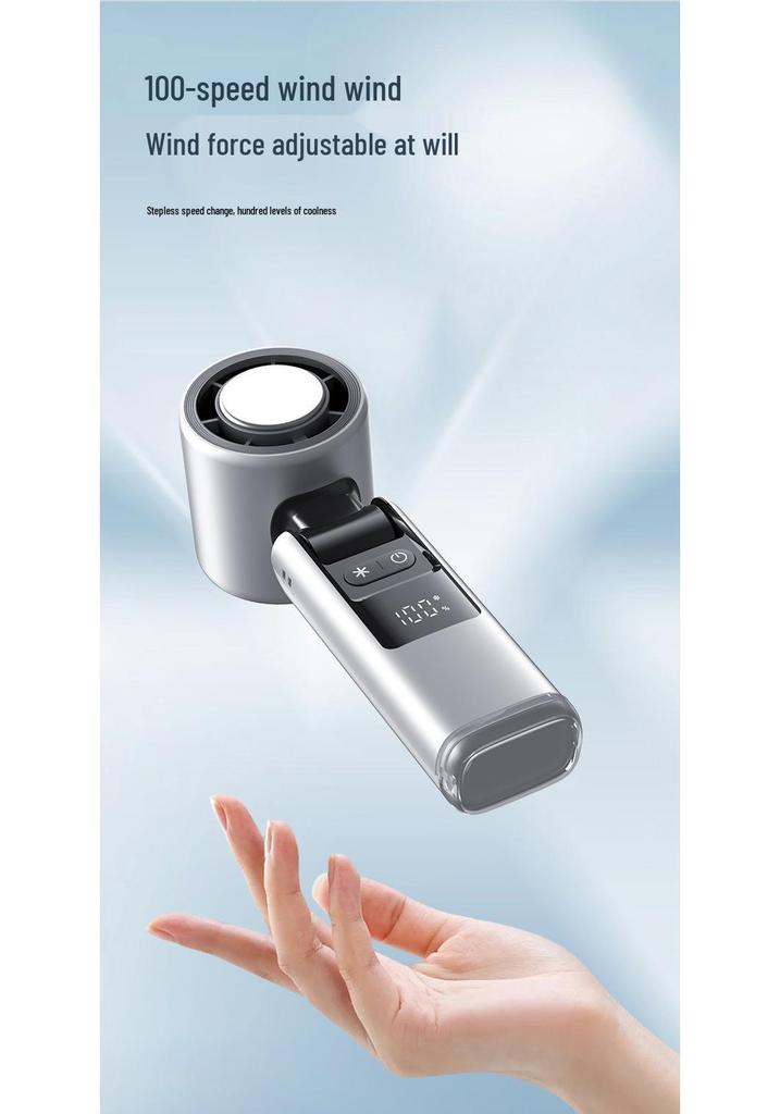 K801 Ice Cooling Handheld Fan: 100-Speed, Bladeless, Semiconductor Spray, Wearable Around Neck
