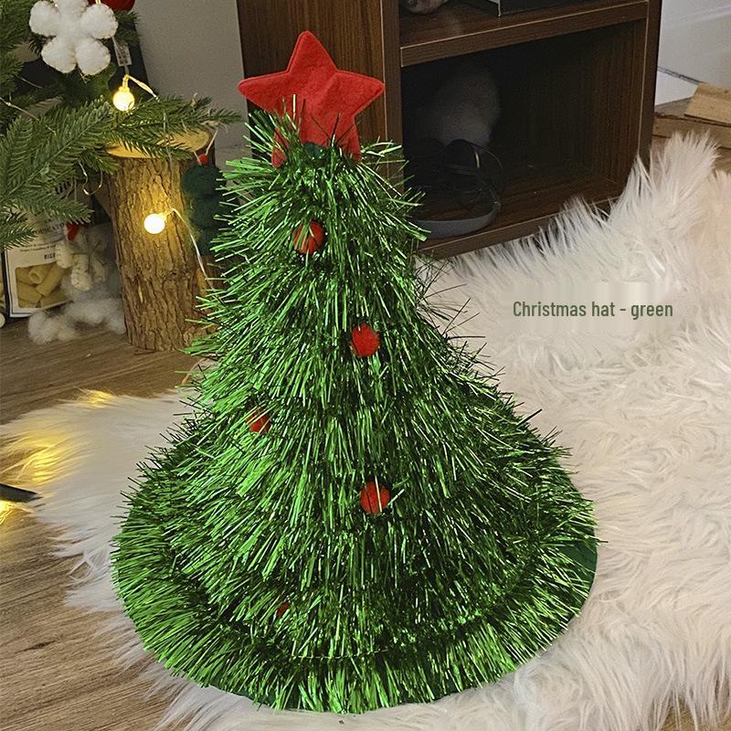 Korean Christmas Tree Hat for Adults & Kids - Festive Theme Party Costume & Photo Prop.