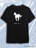 TeeSensation Black Crew Neck Short Sleeve T-Shirt with White Running Horse Silhouette and Deftones White Pony Text Print