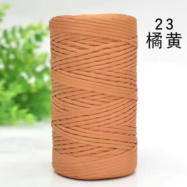 Flat Belt Wool, Light Body Ice Silk Mercerized Cotton Linen, Hand-Woven Crocheted Diy Hook Bag, Hat Seat Cushion, Hollow Thread