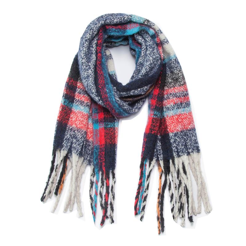 New Imitation Cashmere Women Scarf Winter Plaid Scarve Thick Wrap Shawl Pashmina Tassel Lady Mujer Foulard Bufanda Echarpe Hiver