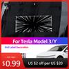 Car Sticker For Model 3 Y Juniper Highland Tail Label Plaid Time Modification Rear Door Label Stickers Accessories Tools C