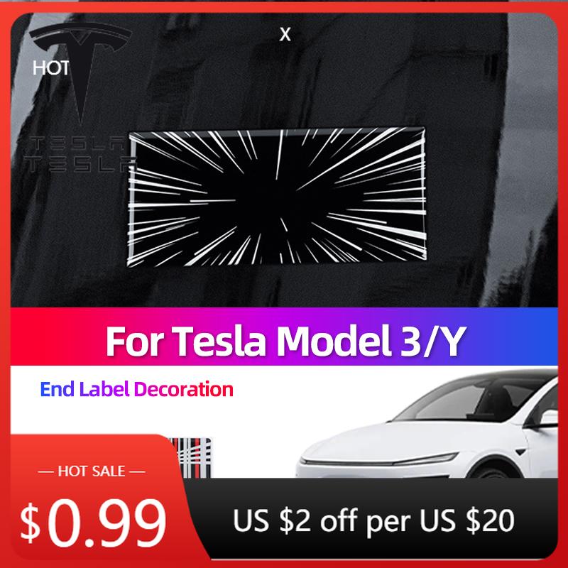 Autoaufkleber für Tesla Model 3 Y Juniper Highland Heckaufkleber Karomuster Zeitmodifikation Hintertür-Aufkleber Zubehör Werkzeuge C