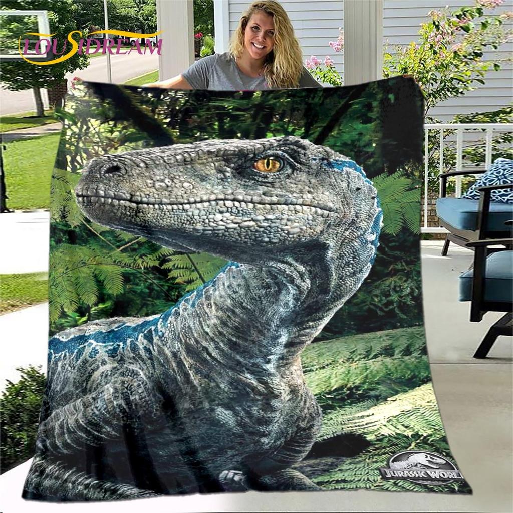 New Cartoon Jurassic Park Blanket,Flannel Blanket Throw Blanket,Soft Warm Blanket for Living Room Bedroom Beds Sofa Decor Gift