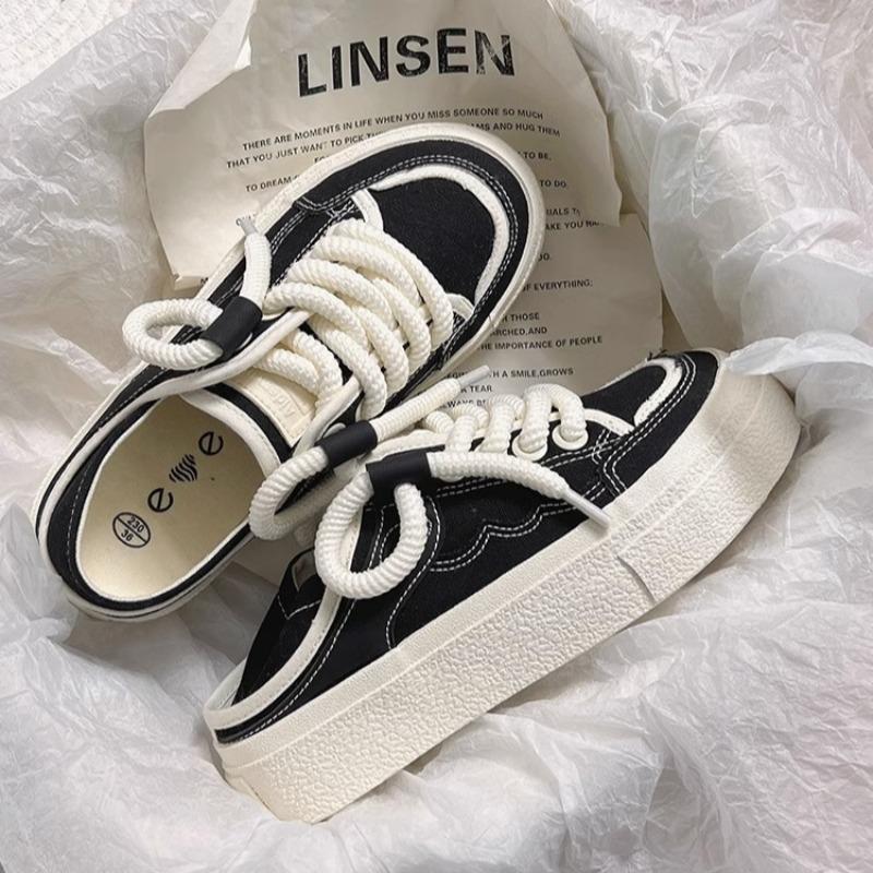 Modeschuhe für Damen Hochwertige Canvas-Schuhe Mode Komfort Lässig Flache Sohle Damen-Sneaker Baotou-Slipper Zapatillas Mujer