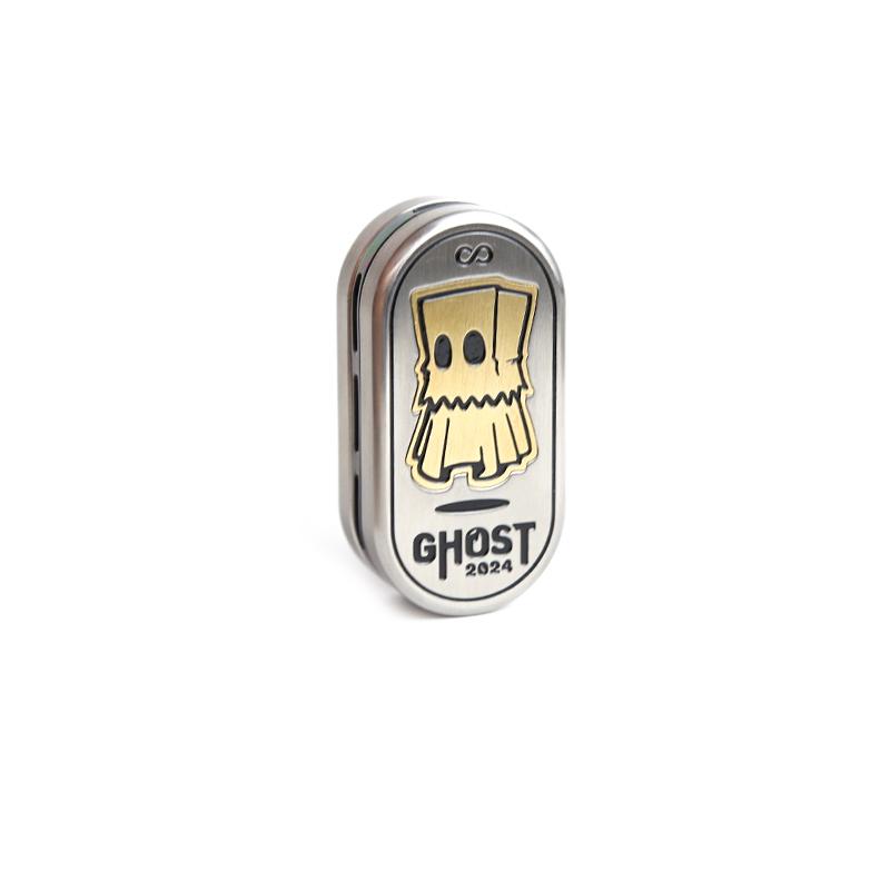 

Ghost Tuning Fork EDC Card Pusher Zirconium Alloy Fidget Slider Office Stress Relief Toys Fidget Toys For Adult Gift серебряный