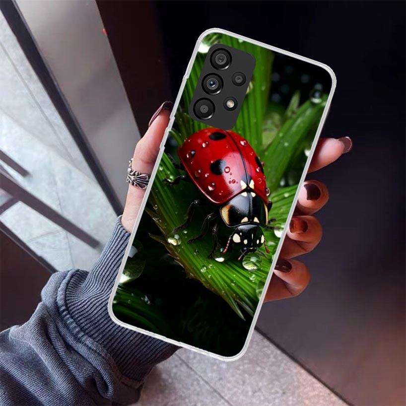 Insect Seven-Star ladybug Phone Case For Samsung Galaxy A12 A52S A42 A32 A22 A51 A50 Note 20 Ultra 10 S10 Plus A71 A70 A31 A30 A