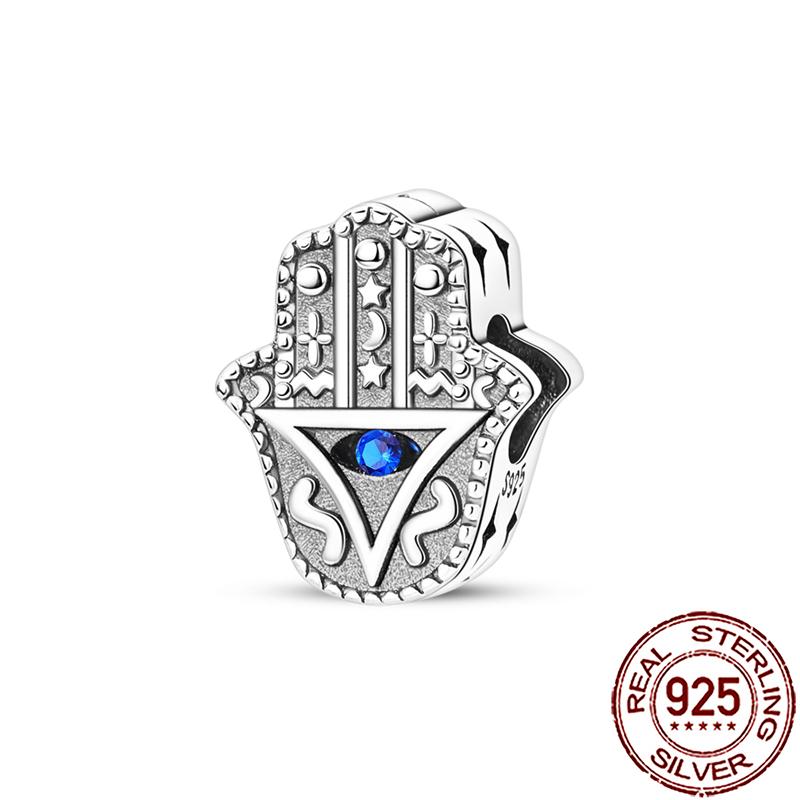 Charms Copper Hamsa Hand All-Seeing Eye Horus Fatima Protection Beads Fit Bracelet Necklace Women Diy Jewelry