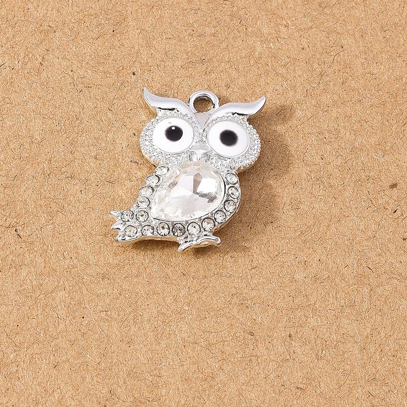 10pcs Cute Animal Charms Crystal Owl Pendants for Jewelry Making DIY Necklace Earrings Bracelet Accessories Supplies