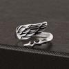 Trendy Silver Feather Rings Mens Jewellery Korean Style Angel Wings Open Ring Vintage Gift For Boyfriend Cool Stuff Dropshipping