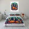 Halloween Jack-O'-Lantern Scene Bedding Duvet Cover Set Duvet Cover Pillowcases  (1*Duvet Cover 2*Pillowcases, Without Duvet Insert)