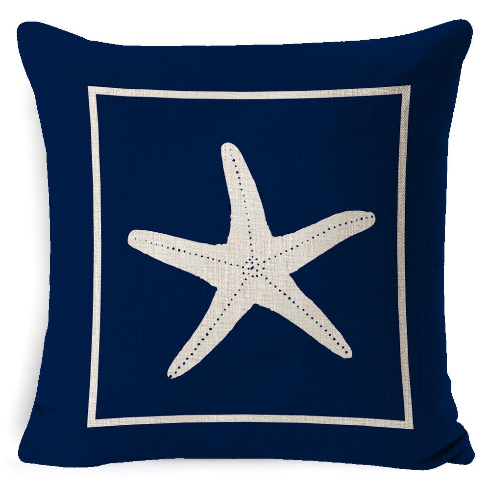 Cushion Cover Ocean Anchor Linen Pillow Cover Simple Sailing Sofa Living Room Pillow Cover Premium Durable Quality