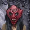 Scary Demon Mask with Horns Halloween Satan Devil Mask, Realistic Full Head Latex Costume Long Satanic Cosplay Props And Fangs, Party for Haunted