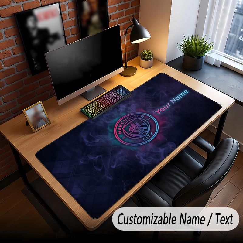 Large Mouse Pad Manchester City Print Custom Name Text Desk Mat for Office Gaming